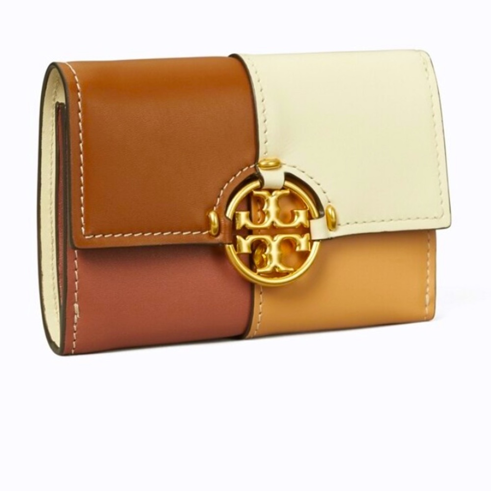 Tory Burch Miller Quad Colorblock Medium Flap Wallet